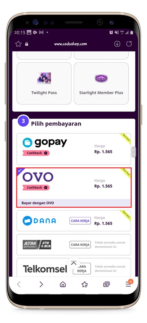 pubg mobile and pc - Klik tombol bayar dengan OVO Cek saldo shopeepay dan Bonus nonton dengan diskon isi gopay setelah itu upgrade topup minim fee image 5